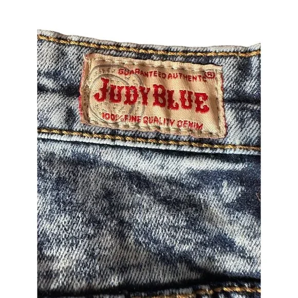 Judy Blue Stretchy Distressed Denim Jeans Acid Wash Light Blue Size 3XL #C5-10‎ - Picture 7 of 11